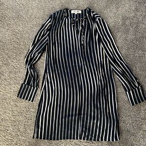 Diane Von Furstenburg Striped Silk Dress Size 8 New Never Worn